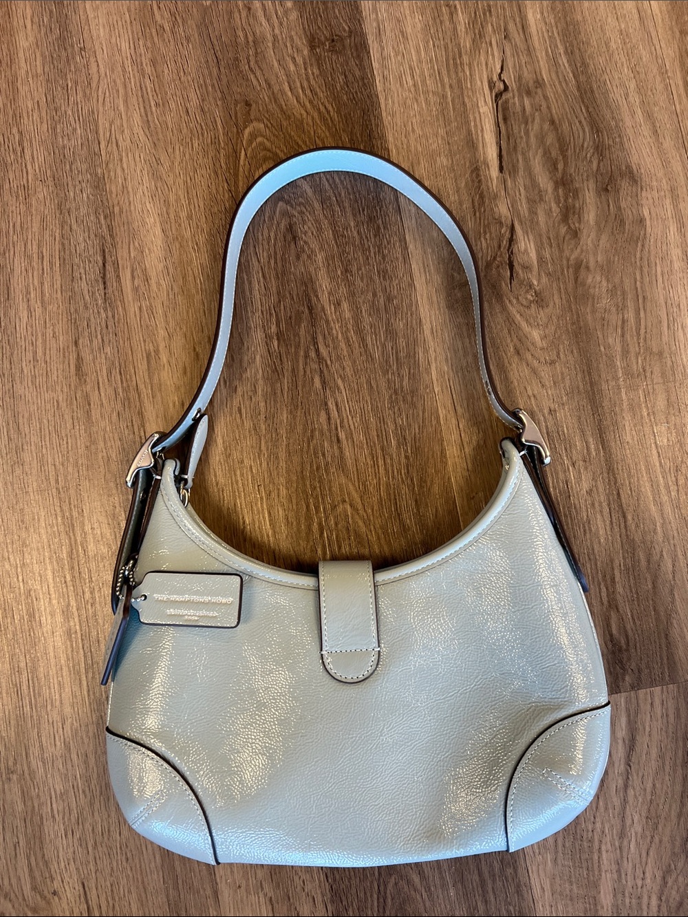 Coach Light Blue Patent Leather Shoulder Bag